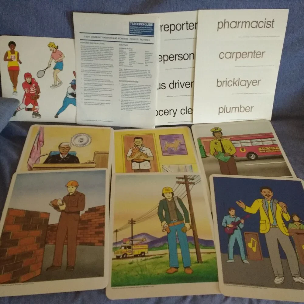 Vintage Community Helpers & Workers Concept Poster series JI 8241 set of 16